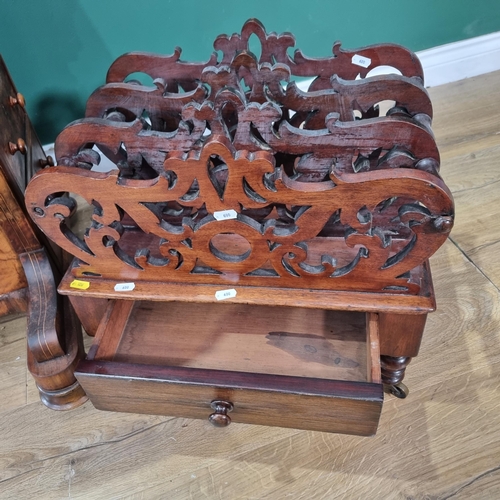 600 - A Victorian walnut and inlaid Davenport fitted four drawers to one  2ft 8in H x 1ft 10in W and a Vic... 