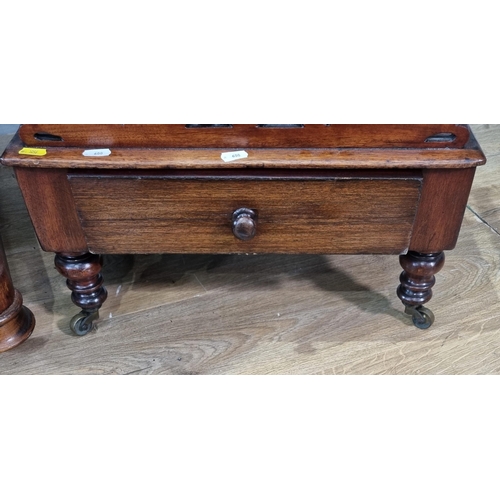 600 - A Victorian walnut and inlaid Davenport fitted four drawers to one  2ft 8in H x 1ft 10in W and a Vic... 