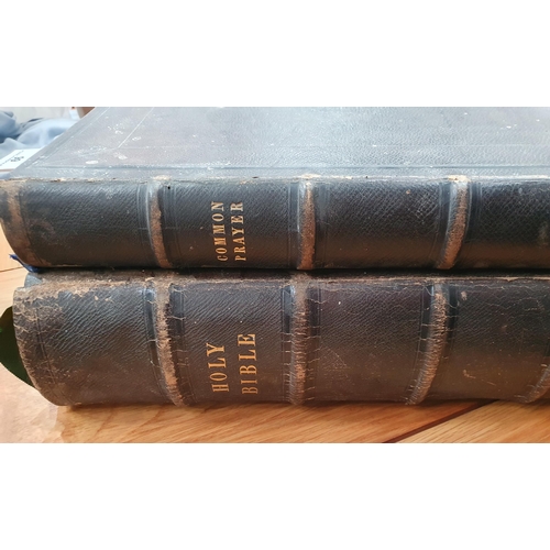 66 - A leather bound Holy Bible containing Old and New Testaments, printed Oxford University press 1855 a... 