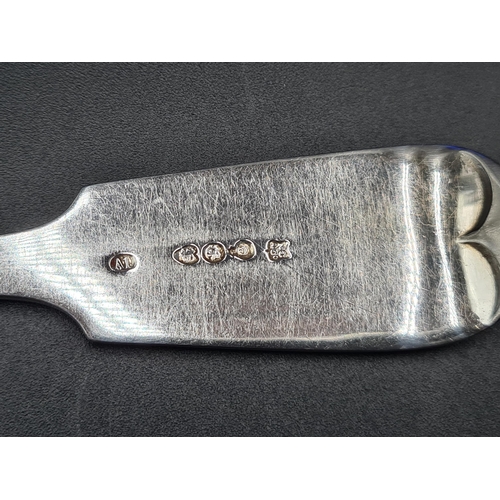 73 - A case of plated fiddle pattern Cutlery engraved initials (23items)