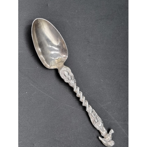 81 - A William IV silver Sauce Ladle fiddle pattern, London 1832, a Scottish Spoon with figure finial, Ed... 