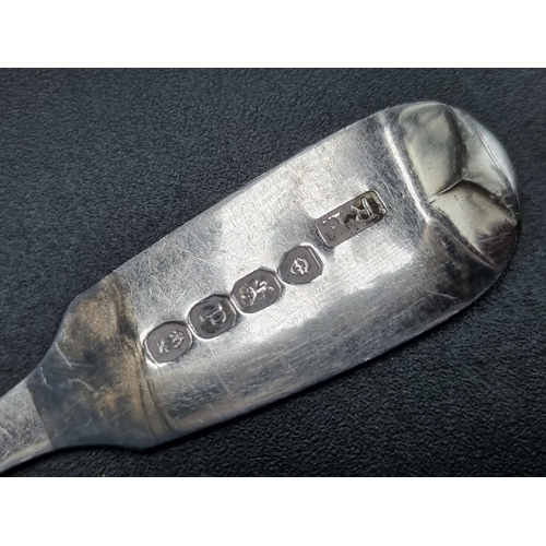 82 - A George IV silver Table Spoon fiddle pattern engraved initials, London 1824, four various Dessert S... 