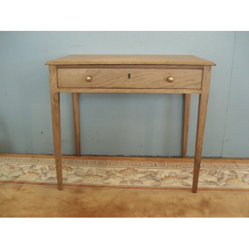 109 - A 19th Century mahogany Side Table fitted single frieze drawer raised on square supports 2ft 9in W x... 