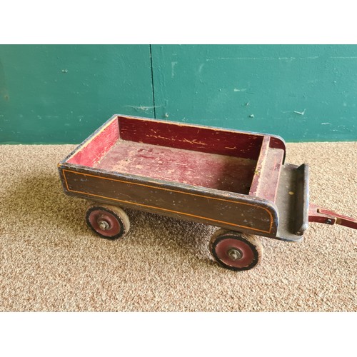 21 - An antique painted Toy Hand Cart 1ft 4in L