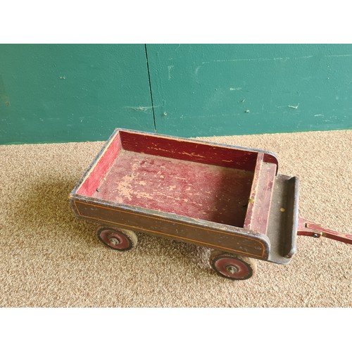 21 - An antique painted Toy Hand Cart 1ft 4in L