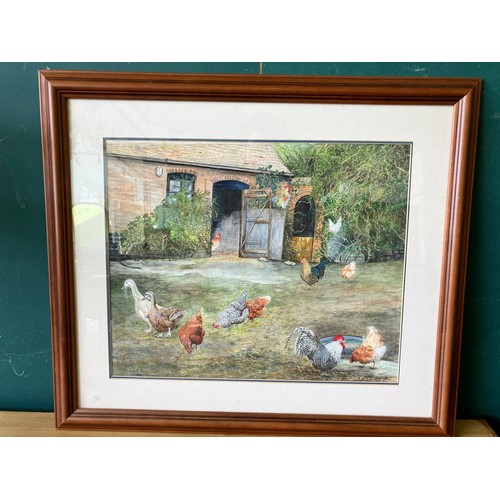 32 - ANNE CORBETT SMITH, Watercolour of Poultry and Waterfowl in a Farmyard 2ft 2in x 1ft 11in