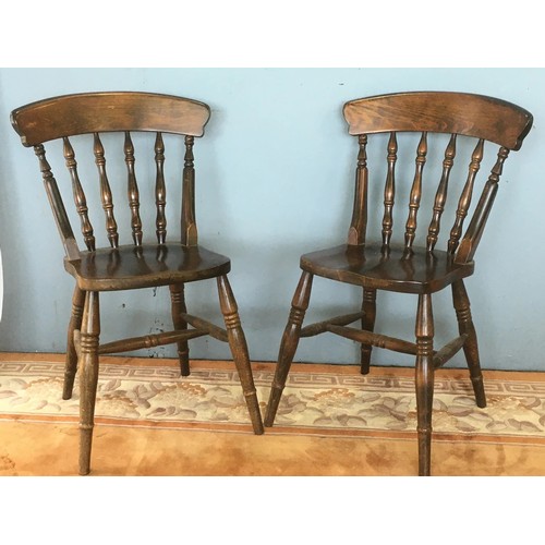 80 - A pair of modern ash spindle back Kitchen Chairs 2ft 9in H