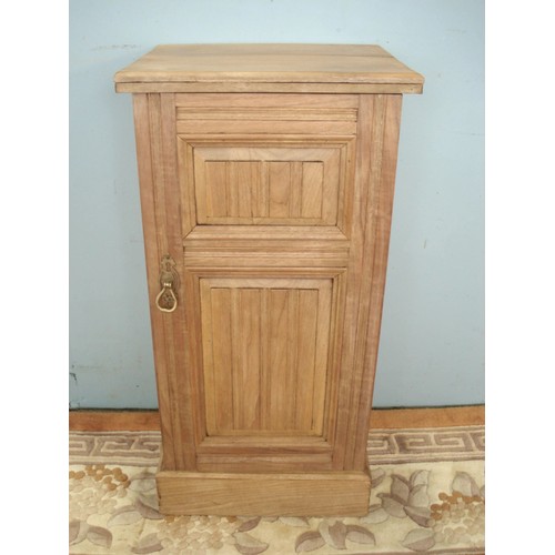 104 - A Victorian satin walnut Side Cabinet fitted single cupboard door on plinth base 2ft 7in H x 1ft 4in... 