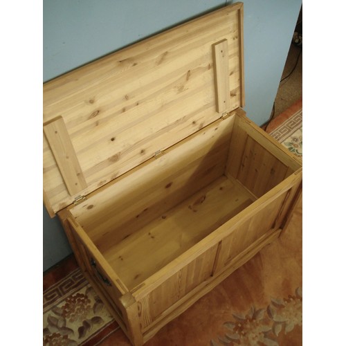 130 - A modern pine two panel Blanket Chest 3ft 5in W x 2ft H x 1ft 8in D