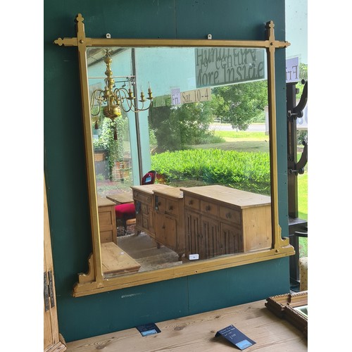 44 - A Victorian gilt framed Mirror of ecclesiastical design 3ft 9in H x 3ft 8in W