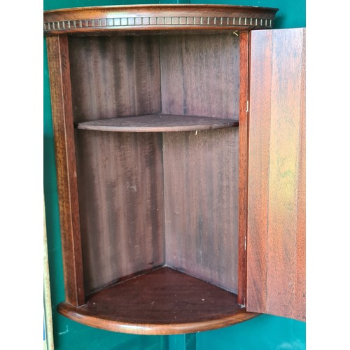 59 - A reproduction Georgian style mahogany and inlaid bow fronted Corner Cupboard 2ft 2in H x 1ft 8in W ... 