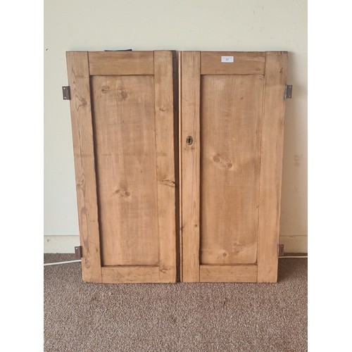57 - A pair of antique pine antique panel Cupboard Doors 3ft 3in H x 1ft 43/4in W