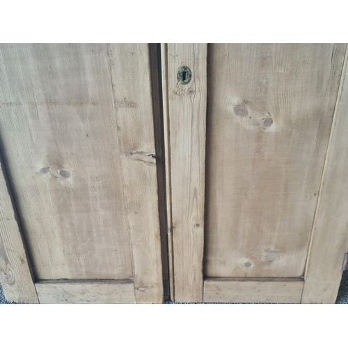 57 - A pair of antique pine antique panel Cupboard Doors 3ft 3in H x 1ft 43/4in W