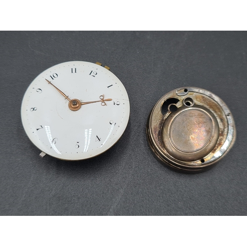 111 - An 18th Century Watch Movement with single train fusee, square pillars, width approx 40mm, inscribed... 