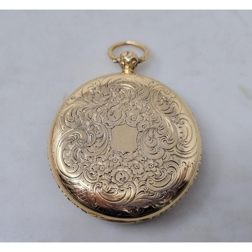 112 - An 18ct gold open faced, key wind Pocket Watch with detached lever by G & T Hammond, Manchester No 1... 