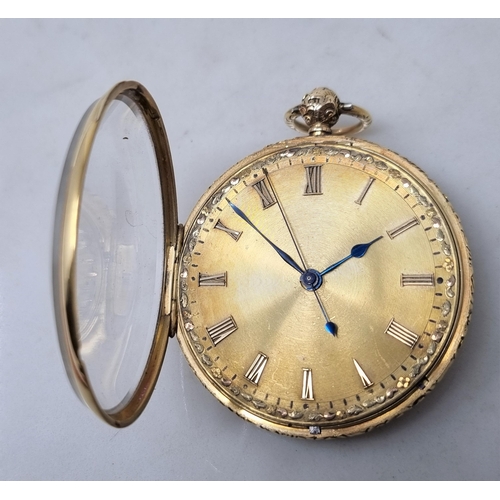 112 - An 18ct gold open faced, key wind Pocket Watch with detached lever by G & T Hammond, Manchester No 1... 