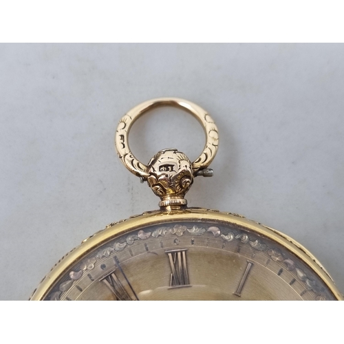 112 - An 18ct gold open faced, key wind Pocket Watch with detached lever by G & T Hammond, Manchester No 1... 