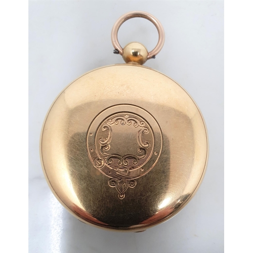 123 - A Victorian 18ct gold cased key wind Pocket Watch by Jos'a Wilson, Bradford, No 12160, fusee movemen... 