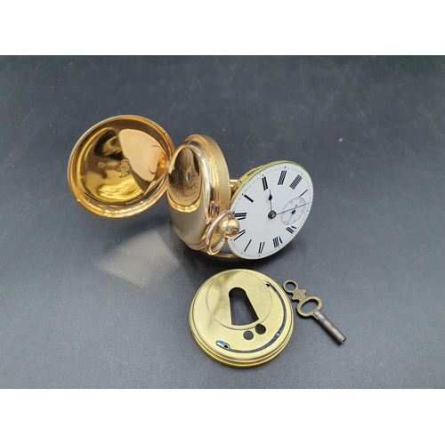 123 - A Victorian 18ct gold cased key wind Pocket Watch by Jos'a Wilson, Bradford, No 12160, fusee movemen... 