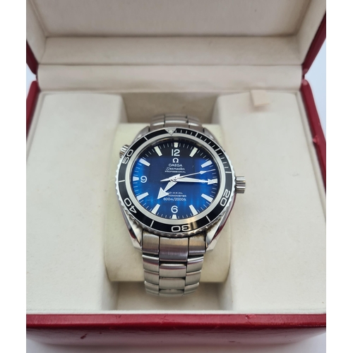 125 - A gentleman's Omega Seamaster Professional Planet Ocean Wristwatch the black dial with arabic numera... 