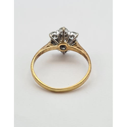 146 - A Diamond flower Cluster Ring claw-set seven brilliant-cut stones, estimated total weight 1ct, in 18... 