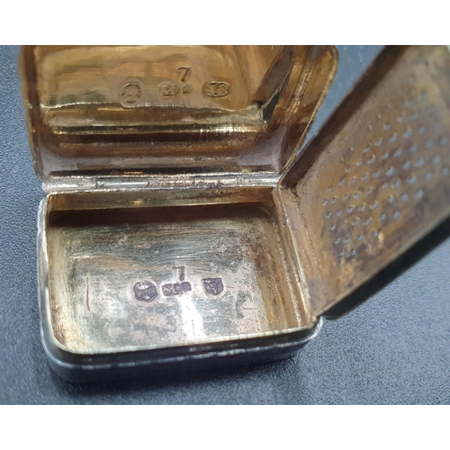 16 - A George III silver rectangular Vinaigrette with diagonal engraving and initials, trellis pierced gi... 