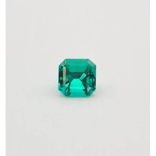 188 - A Muzo Colombian Untreated unmounted step-cut Emerald, 1.35cts, described as 'Vivid slightly bluish ... 