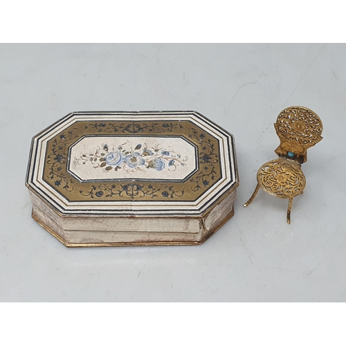 241 - Four enamel Patch/Pill Boxes, two of them with inscriptions 'Who opens this muft have a kifs' and 'Y... 