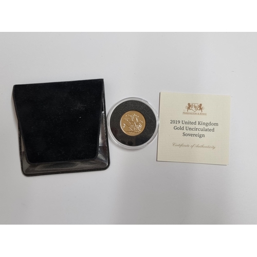 261 - A Queen Elizabeth II 2019 gold Sovereign, UNC in capsule