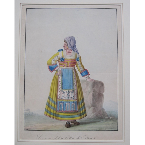 266 - ATTRIBUTED TO LUIGI DEL GUIDICE (1777-1816). A pair of Italian traditional costume studies-'Donna de... 