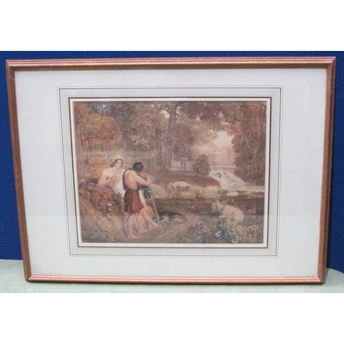 276 - ATTRIBUTED TO JOSHUA CRISTALL (1767-1847) Classical figures and animals by a river in an Arcadian la... 