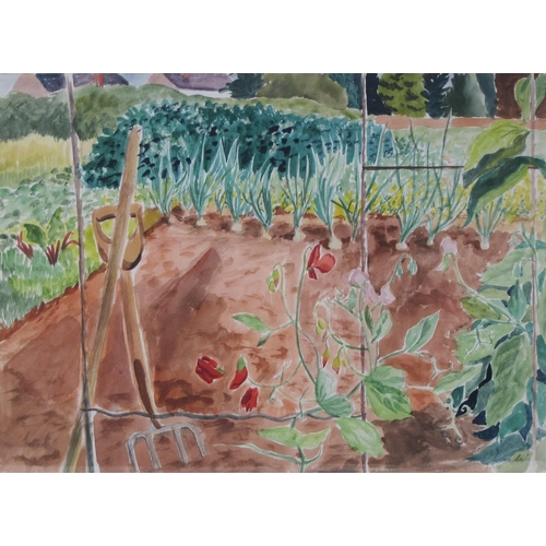 284 - GUY SEYMOUR WARRE MALET RBA.(1900-1973) Allotment, Leamington, 1944, signed, watercolour, 1 3/4 x 14... 