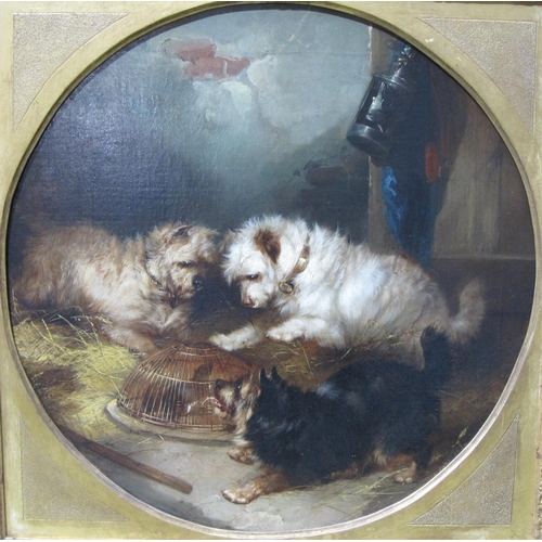 292 - GEORGE ARMFIELD (1810-1893) 'Keeping a watchful Eye', bears indistinct signature, oil on canvas, cir... 