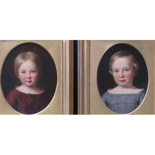 294 - ENGLISH SCHOOL CIRCA 1855. Portrait of Thomas Wakefield Binyon; and Portrait of Martha Ana Binyon, b... 