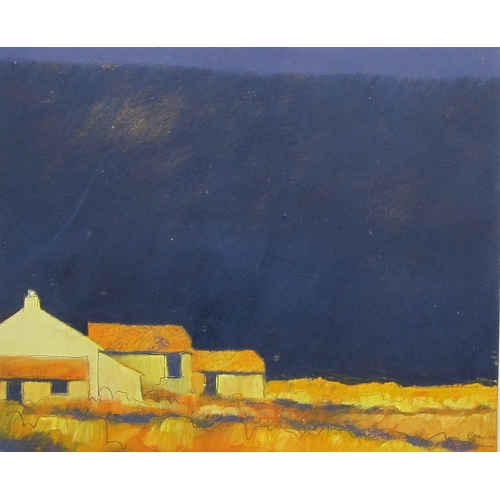 296 - JOHN PIPER. (b.1946) Moorland Farm, Penwith. Cornwall, signed and dated 00, oil on board, 9 3/4 x 12... 