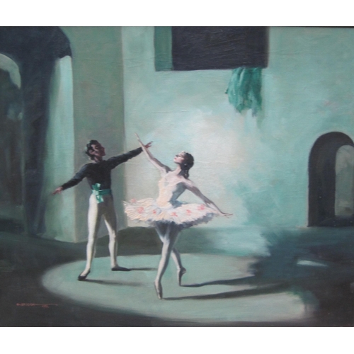 298 - ELIZABETH BRIDGE RI ROI (1912-1996). Pas de Deux, signed and dated 1951, oil on canvas, 20  x 24 in.... 