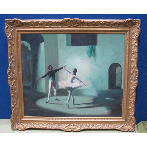 298 - ELIZABETH BRIDGE RI ROI (1912-1996). Pas de Deux, signed and dated 1951, oil on canvas, 20  x 24 in.... 