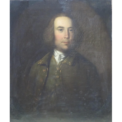 300 - CIRCLE OF THOMAS GAINSBOROUGH RA. .(1727-1788) Portrait of Thomas Walford, half-length, wearing a mo... 