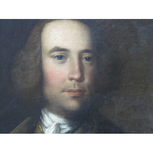 300 - CIRCLE OF THOMAS GAINSBOROUGH RA. .(1727-1788) Portrait of Thomas Walford, half-length, wearing a mo... 