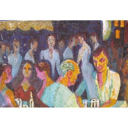 302 - ZDISLAW RUSZKOWSKI (1907-1991) In the Cafe, Rue Jacob, Paris, signed, oil on canvas, unframed, 20 x ... 