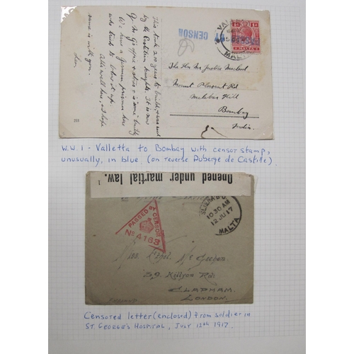 306 - A Stamp Album, of Maltese interest c.1900-1975 containing stamps and Covers, including  a number of ... 