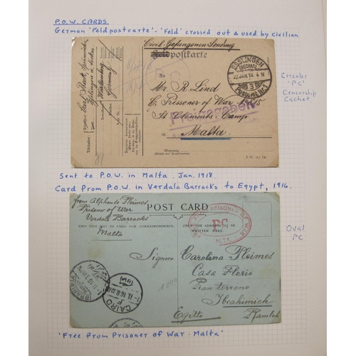 306 - A Stamp Album, of Maltese interest c.1900-1975 containing stamps and Covers, including  a number of ... 