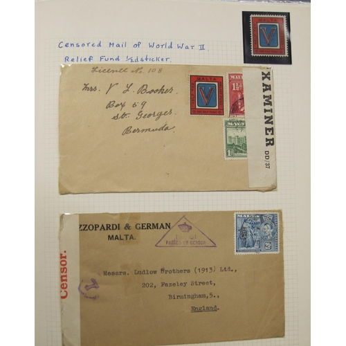 306 - A Stamp Album, of Maltese interest c.1900-1975 containing stamps and Covers, including  a number of ... 