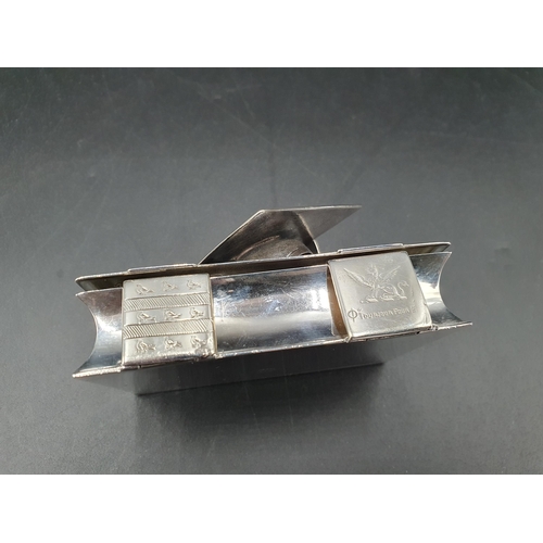 46 - A Victorian silver novelty  Snuff Box with form of a book, the spine inscribed 