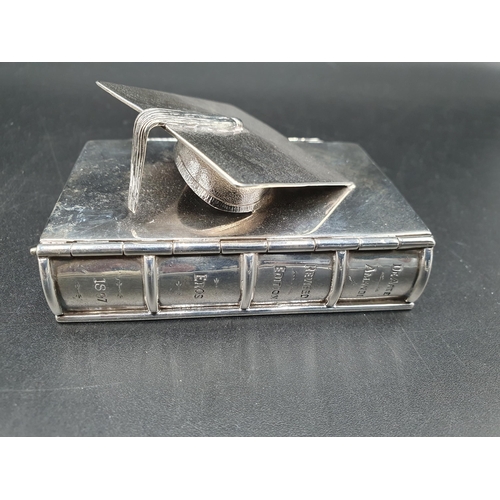 46 - A Victorian silver novelty  Snuff Box with form of a book, the spine inscribed 