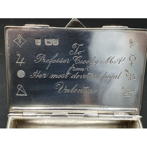 46 - A Victorian silver novelty  Snuff Box with form of a book, the spine inscribed 