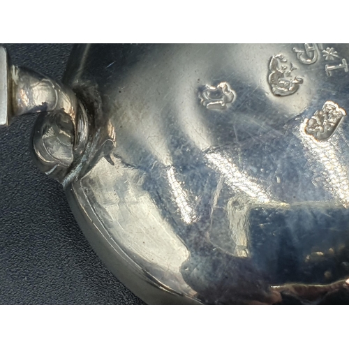 57 - A pair of George II silver Cauldron Salts engraved initials G over I * M on hoof feet, London 1752 a... 