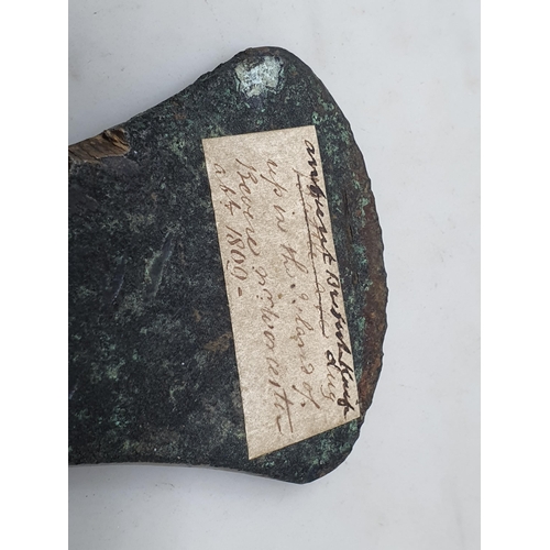 684 - An early Bronze Age flat Axe Head, with provenance, having been found in Worcestershire circa 1809. ... 