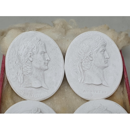 686 - A set of Grand Tour plaster cameo Portraits of the first twelve Roman Caesars, consisting of Julius ... 