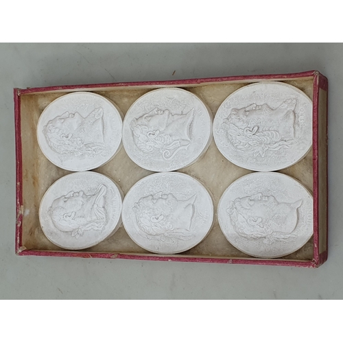 686 - A set of Grand Tour plaster cameo Portraits of the first twelve Roman Caesars, consisting of Julius ... 